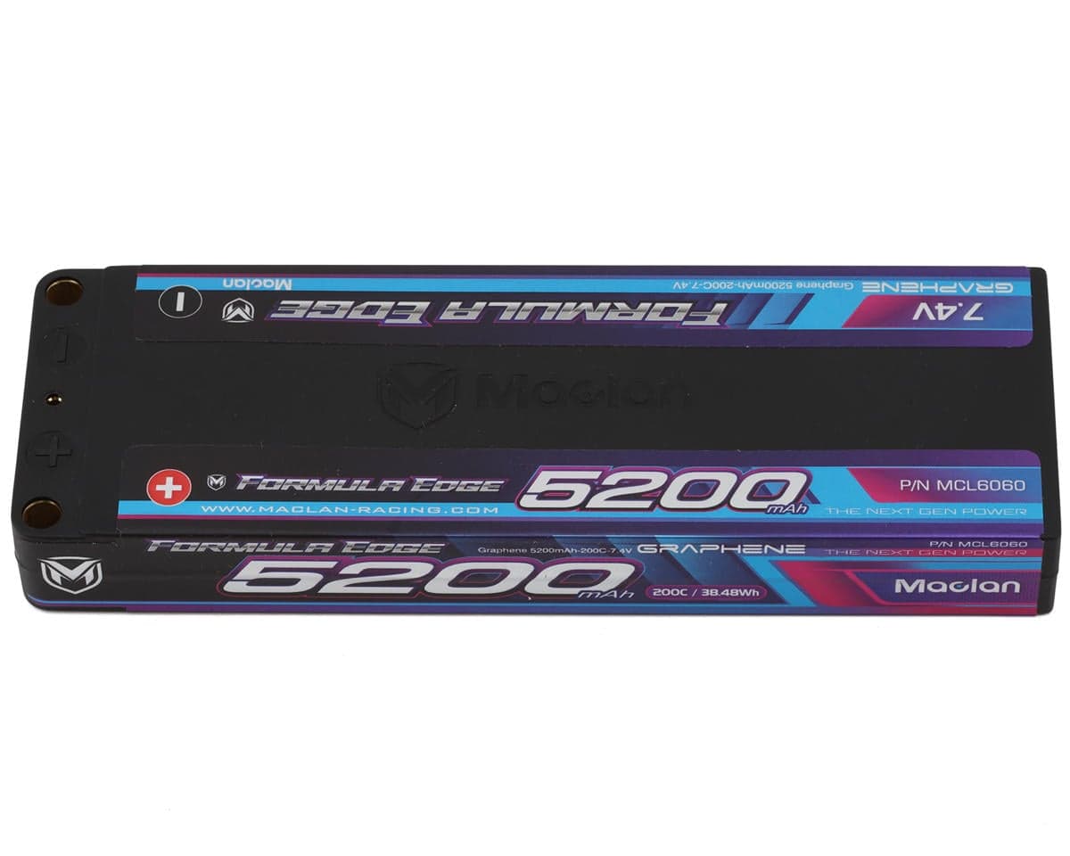 Maclan Formula Edge 2S 200C ULCG Stick LiPo Battery (7.4V/5200mAh) w/5mm Bullets