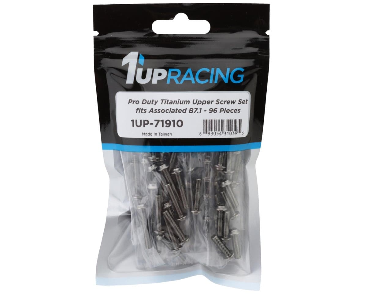 1UP Racing Team Associated RC10B7.1 Pro Duty Titanium Upper Screws Set (100)