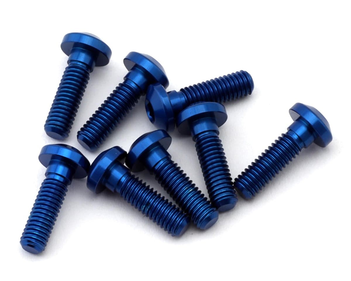 Revolution Design Team Associated RC10B7 Aluminum Centering Screws (Blue) (8) (3x10mm)