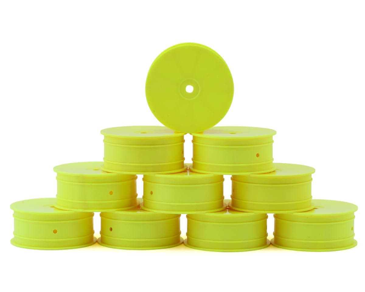 Hudy 2.2" V2 "Aerodisk" 4WD Front 1/10 Buggy Wheels (Yellow) (10) (Hard) (XB4)