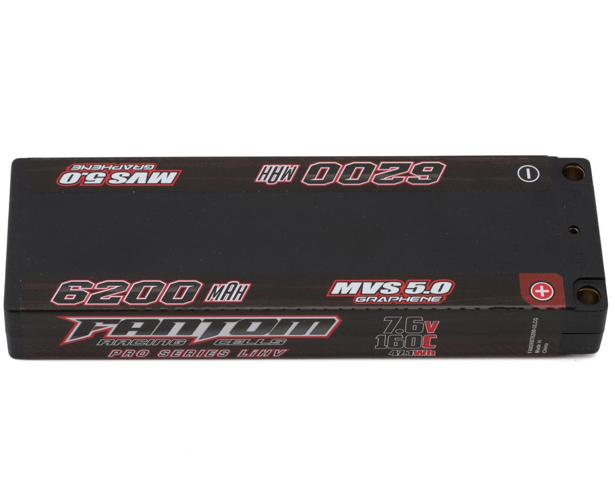 Fantom Pro Series MSV 5.0 2S Graphene LiHV ULCG 160C Battery (7.6V/6200mAh) w/5mm Bullets