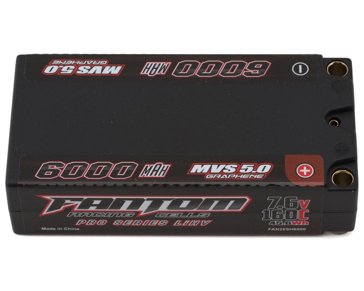 Fantom Pro Series MSV 5.0 2S Graphene Shorty LiHV 160C Battery (7.6V/6000mAh) w/5mm Bullets