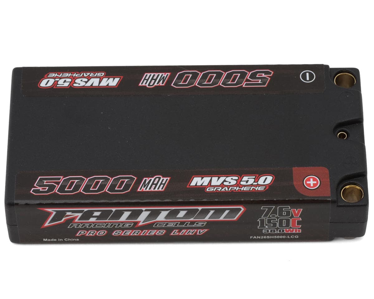 Fantom Pro Series MSV 5.0 2S Graphene Shorty LiHV LCG 150C Battery (7.6V/5000mAh) w/5mm Bullets