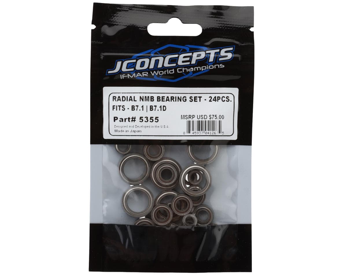 JConcepts Team Associated RC10B7.1 Radial NMB Ball Bearings Set (24)