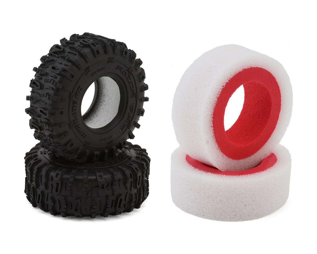 UpGrade RC Micro Razor Wire 1.0" Class 1 Micro Crawler Tires & Foam Inserts (2) (57mm OD) (Super Soft)