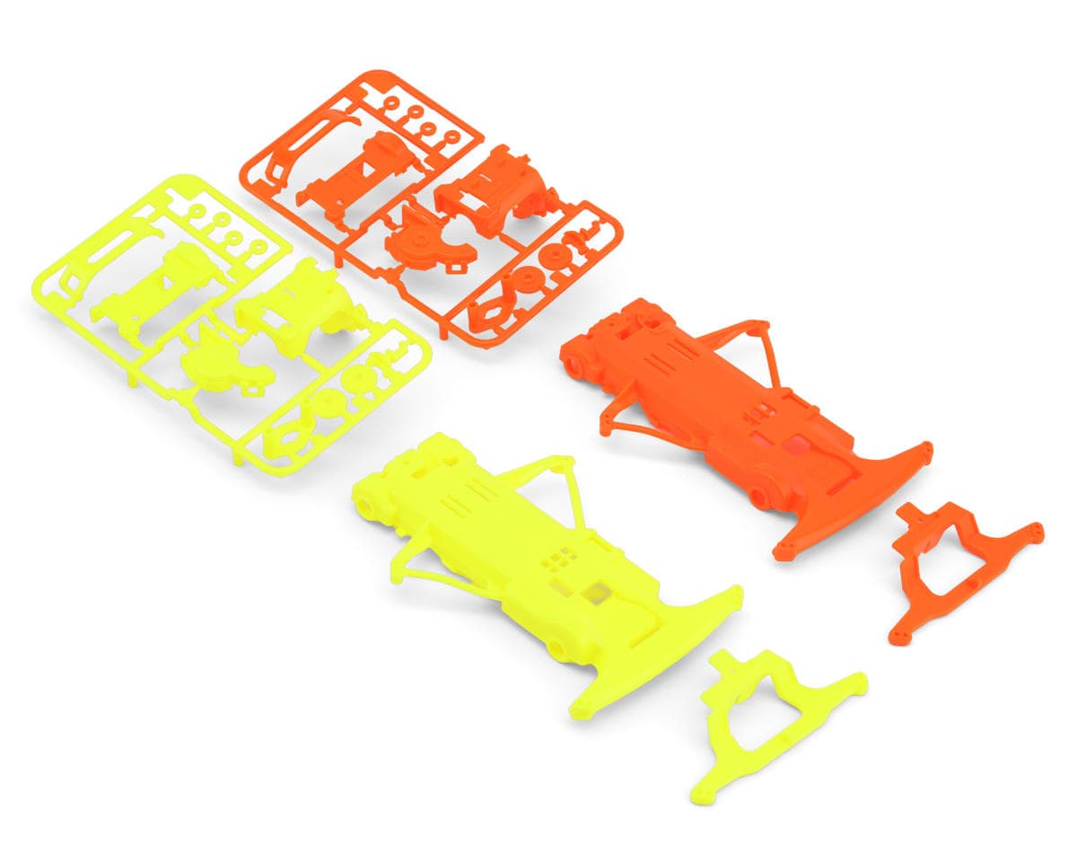 Tamiya JR Mini 4WD Super FM Limited Edition Fluorescent-Color Chassis Set (Orange/Yellow)