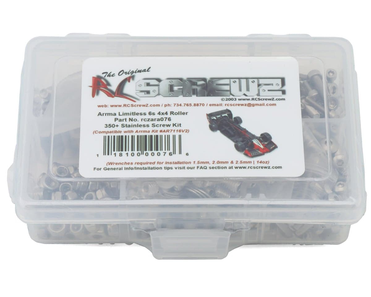 RC Screwz Arrma Limitless 6S 4X4 Roller Stainless Steel Screw Kit