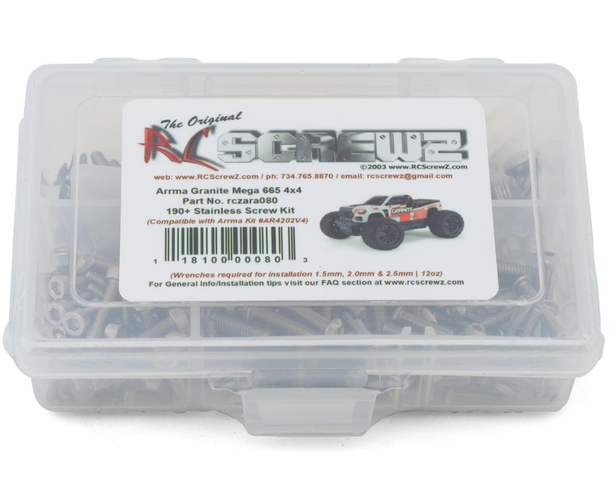 RC Screwz Arrma Granite MEGA 665 4X4 Stainless Steel Screw Kit