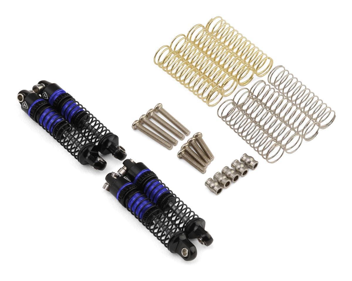 Treal Hobby Axial SCX30 26mm Aluminum Threaded Oil-fillable Long-Travel Shocks (Blue) (4)