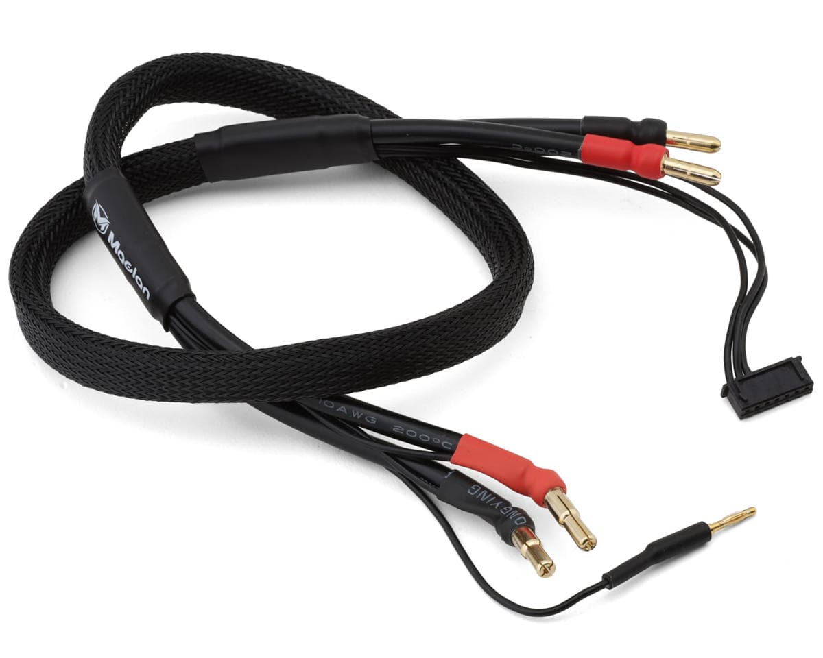 Maclan 2S 4/5mm Bullet Charge Cable w/4mm Bullet Connector (60cm) (10awg)