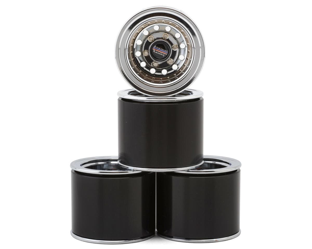 RC4WD 1.3" American Racing Outlaw II Deep Dish Micro Crawler Beadlock Wheels (Chrome) (4) (35g ea)