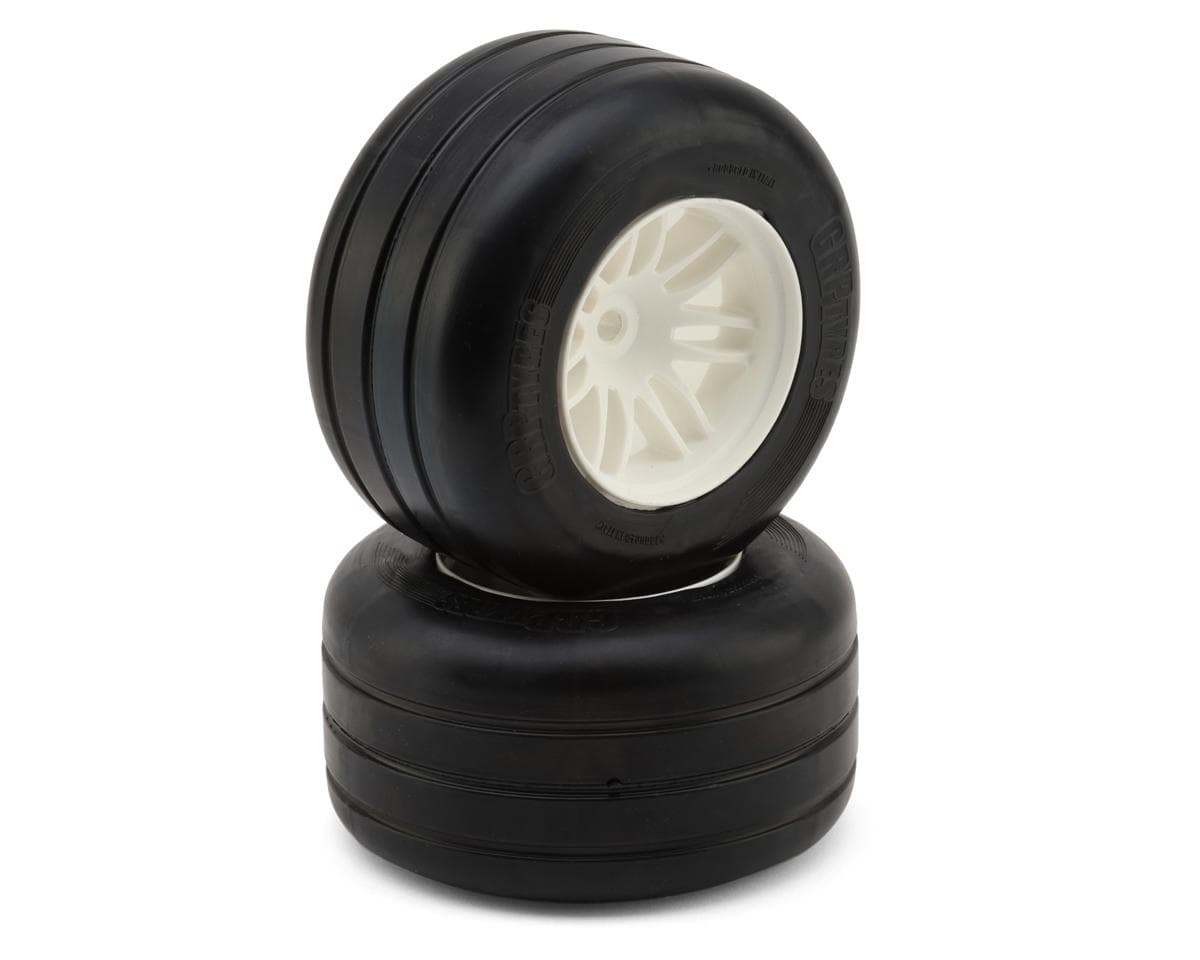 GRP Tires W66 REVO 1/5 F1 Rear Pre-Mounted Rubber Tires (XM1/Soft) (White) (2)