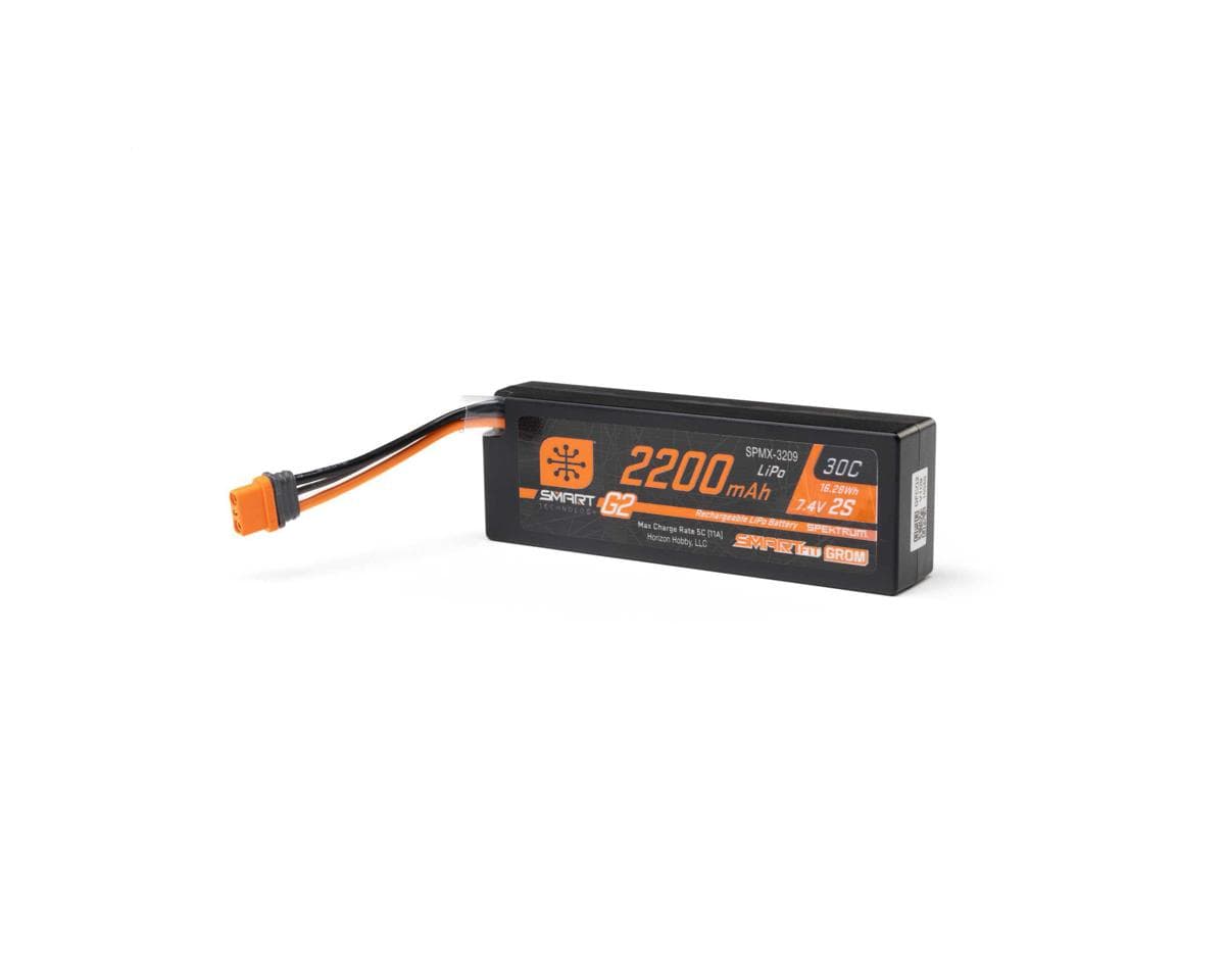 Spektrum RC 2S Smart G2 30C SmartFit LiPo Battery Pack (7.4V/2200mAh) w/IC2 Connector