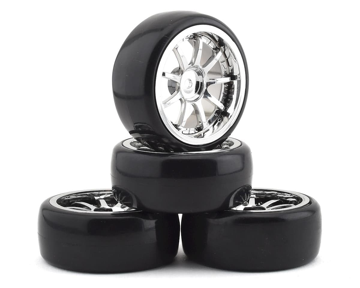 Team Integy Type V Drift Wheel & Tire Set (Chrome) (4)