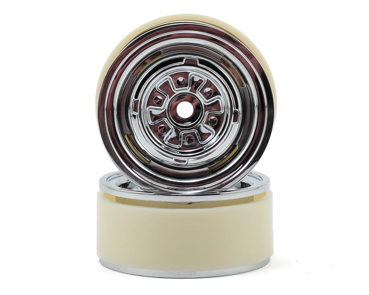 Gmade VR01 1.9" Beadlock Rock Crawler Wheels (2) (Chrome)