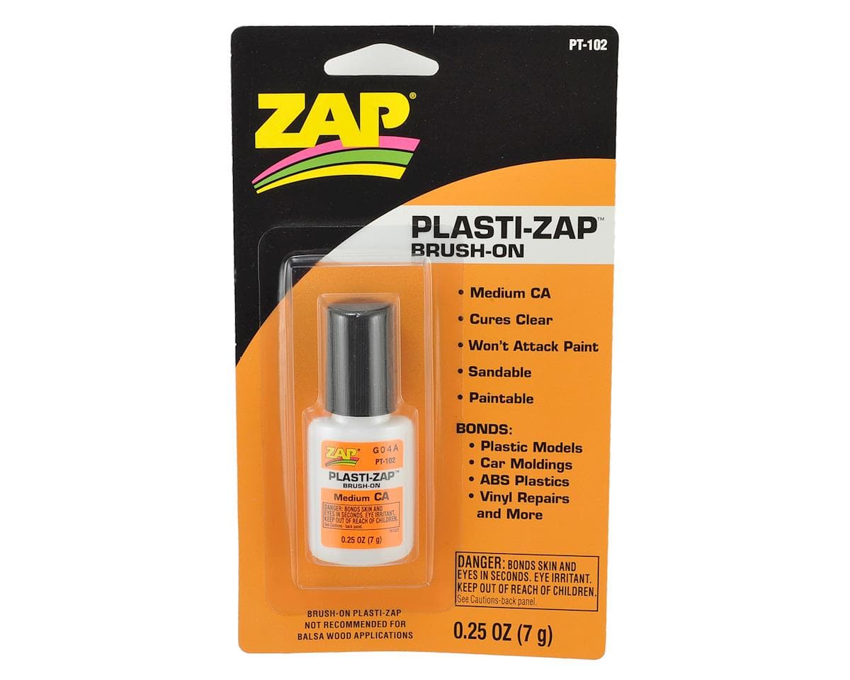 Pacer Technology Plasti-Zap CA Glue (Medium) (0.25oz) w/Brush Applicator