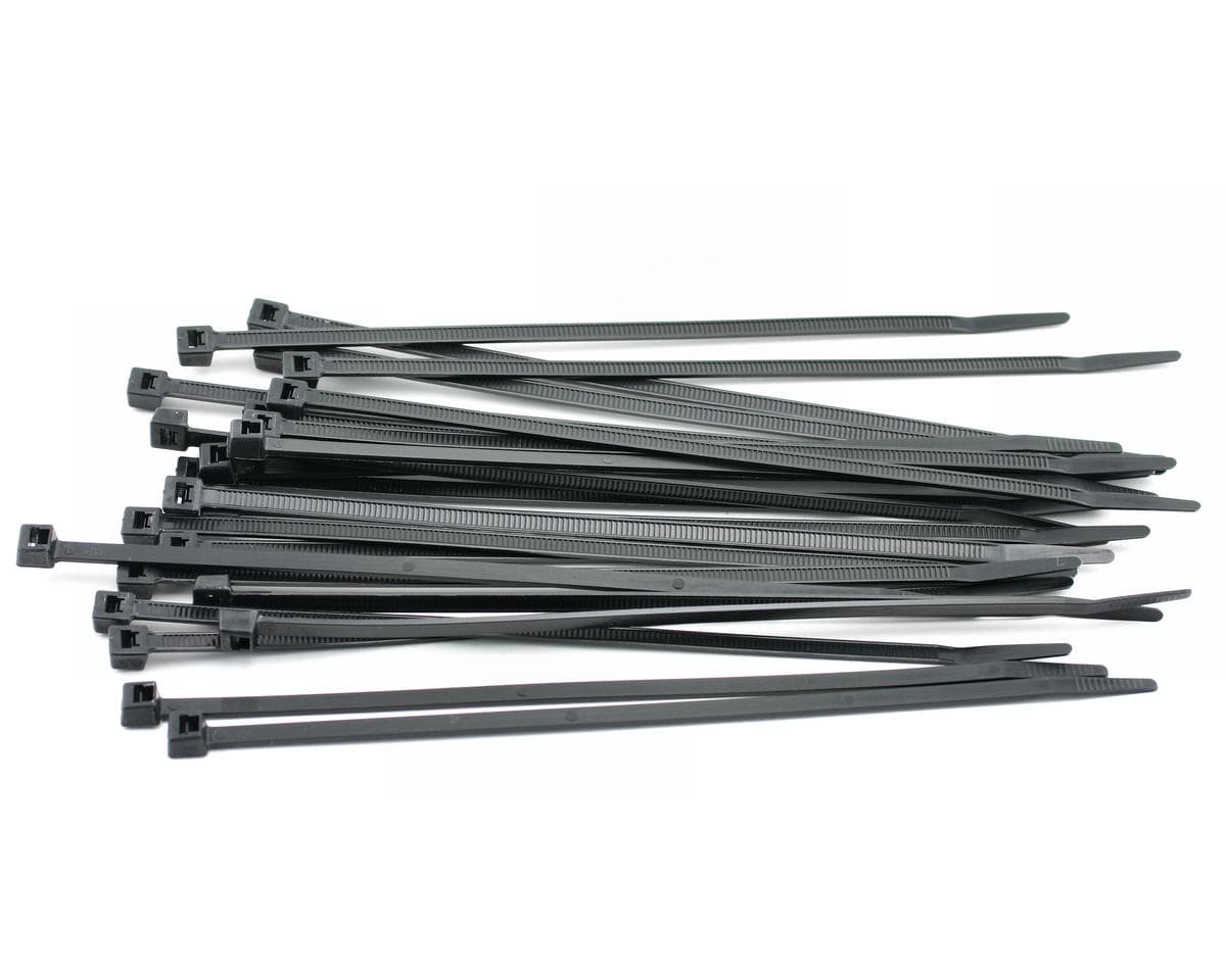 Racers Edge 7.5" Black Zip Tie Wraps (25)