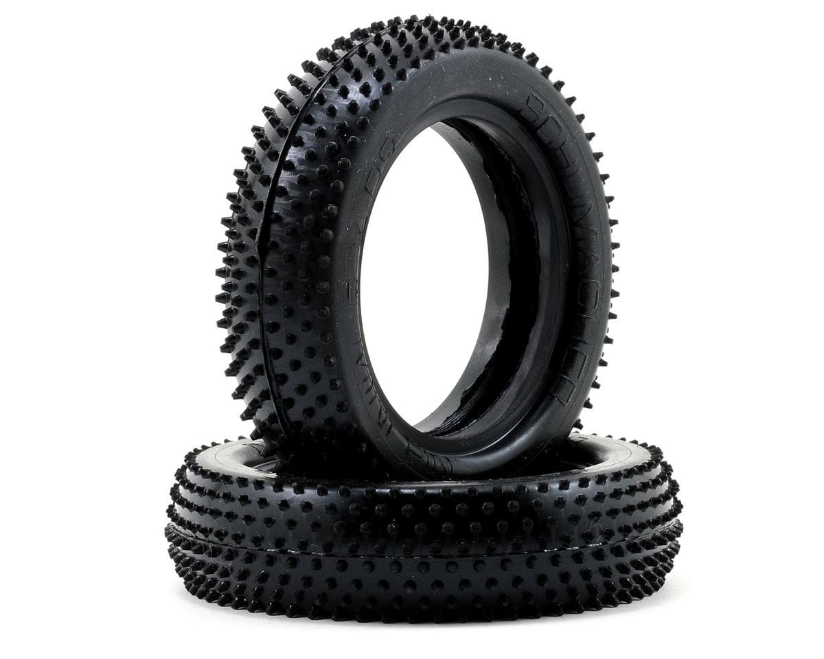 Schumacher "Mini Pin" Slim 2.2" 1/10 2WD Buggy Front Carpet Tires (2) (Yellow)