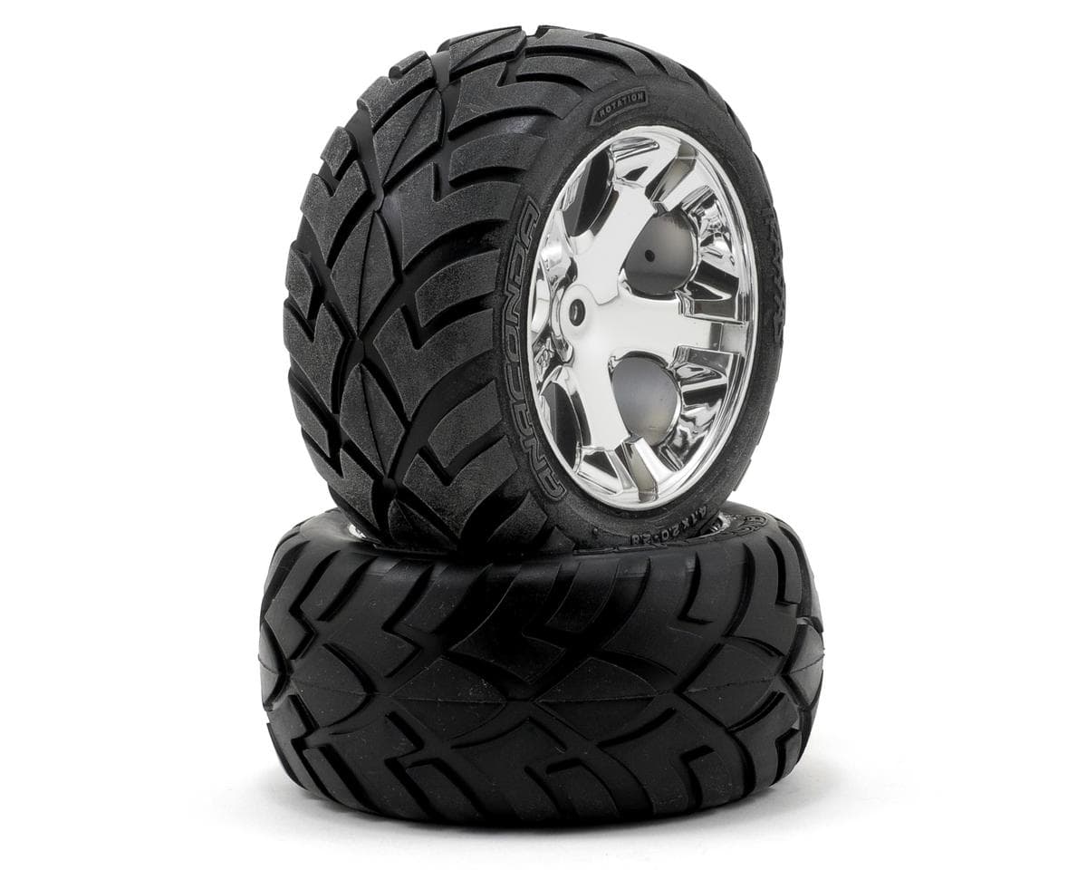 Traxxas Anaconda Rear Tires w/All-Star Wheels (2) (Chrome) (Standard)