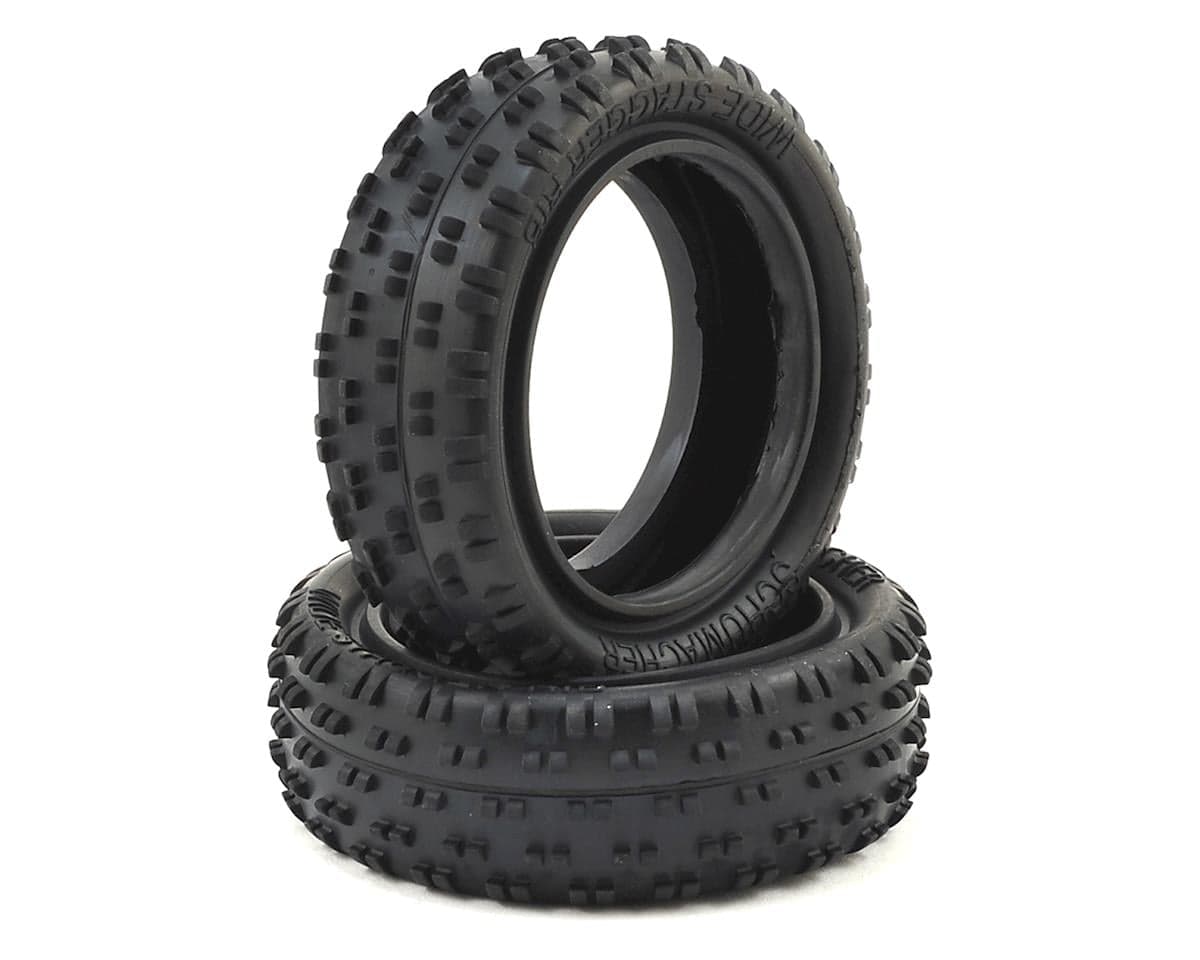 Schumacher Wide "Stagger Rib" 2.2" 1/10 4WD Buggy Front Carpet Tires (2) (Blue)