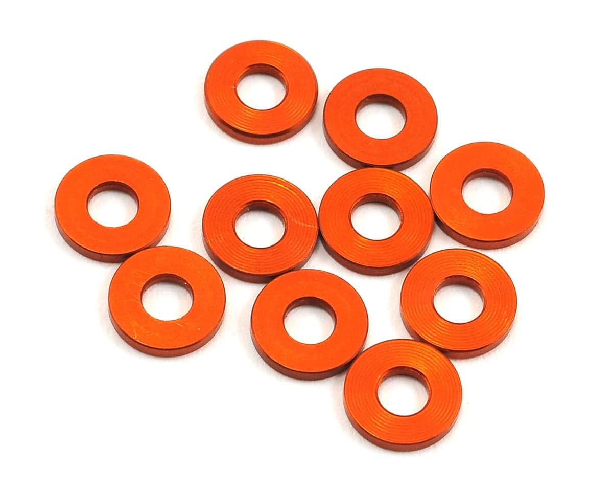 XRAY 3x7x1.0mm Aluminum Washer (Orange) (10)