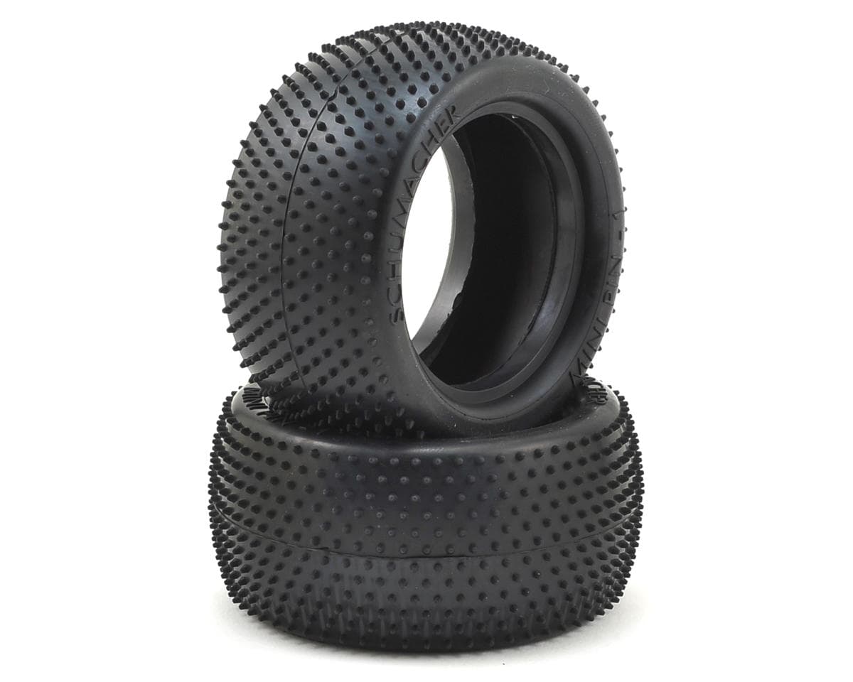 Schumacher "Mini Pin 1" 2.2" 1/10 Rear Buggy Carpet Tires (2) (Blue)