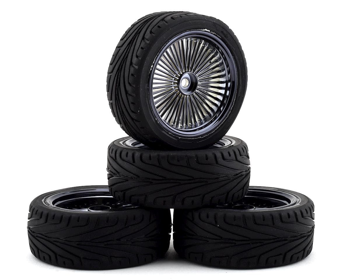 Firebrand RC OG RT3 Pre-Mounted On-Road Tires (4) (Smoke Chrome) w/Dagger Tires, 12mm Hex & 3mm Offset
