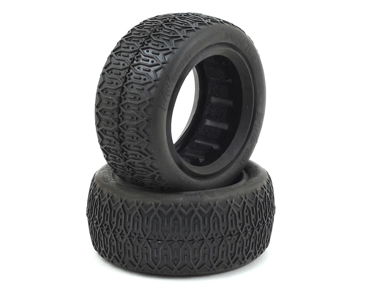Raw Speed RC Stage Two 2.2" Front 4WD Buggy Tires (2) (Clay)