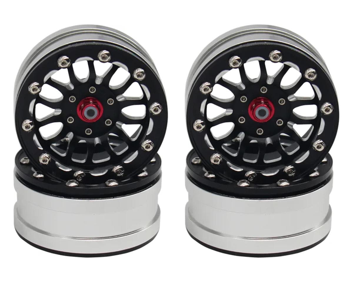 Hot Racing 1.9" Aluminum A Type Beadlock Wheels (4) w/12mm Hex