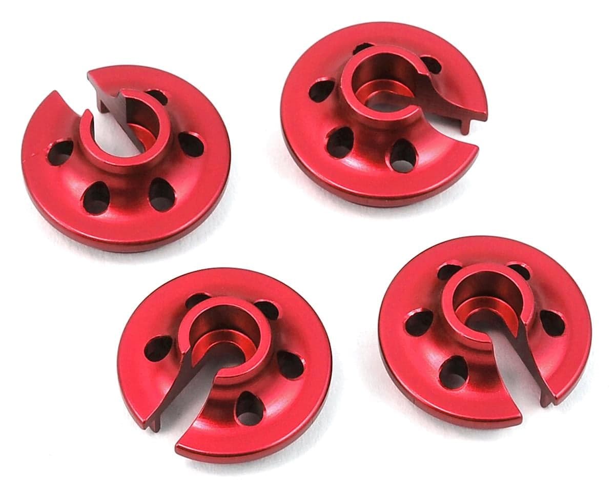 ST Racing Concepts Aluminum Lower Shock Retainers for Traxxas 4Tec 2.0 (Red) (4)