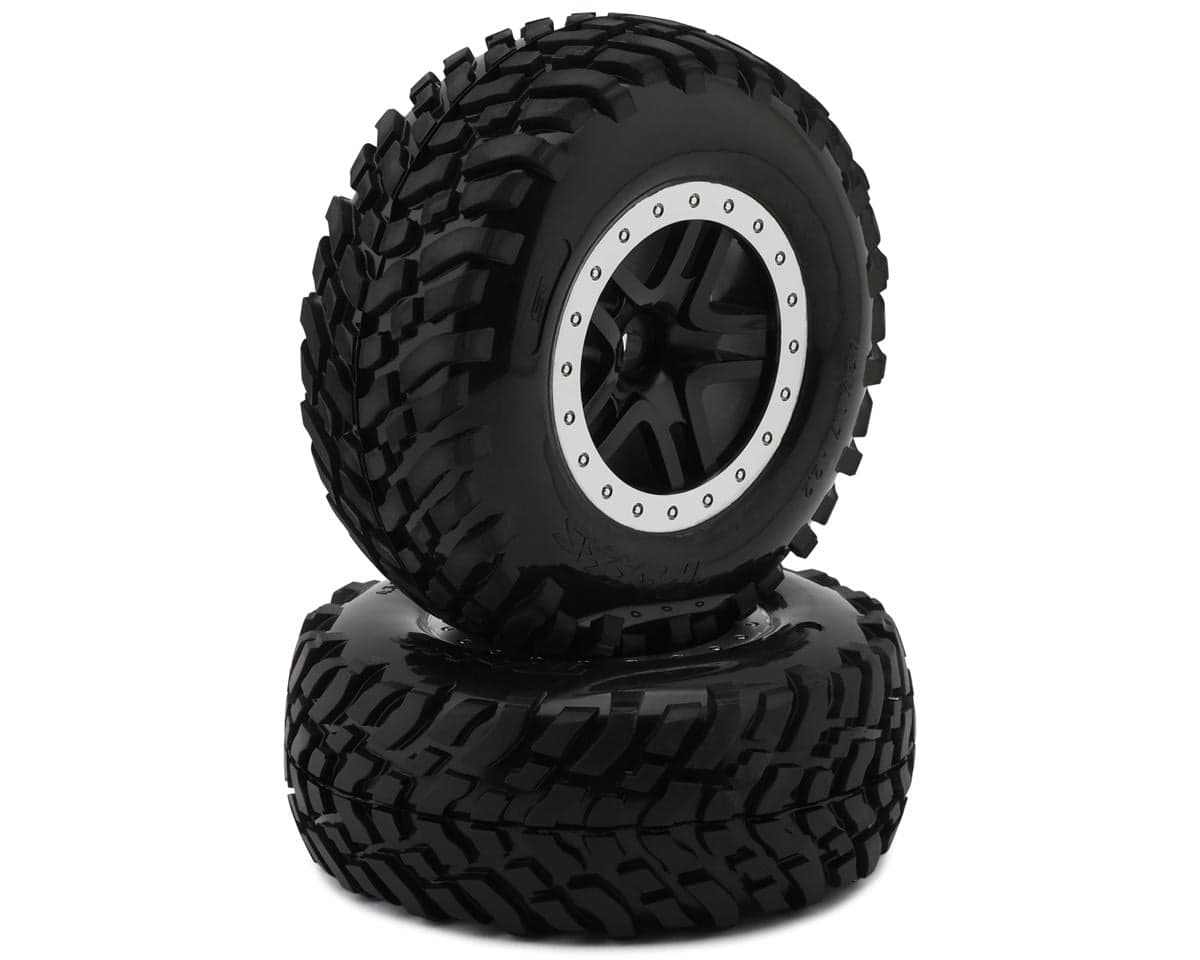 Traxxas SCT Off-Road Racing Pre-Mounted w/SCT Split-Spoke Wheels (Black/Satin Chrome) (2)