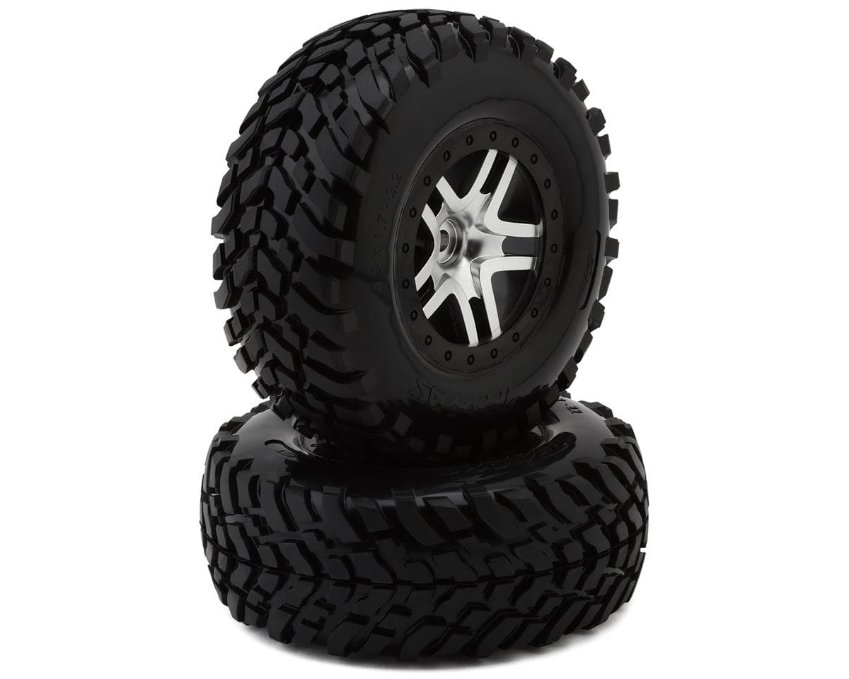 Traxxas SCT Off-Road Racing Pre-Mounted w/SCT Split-Spoke Wheels (Satin Chrome/Black) (2)