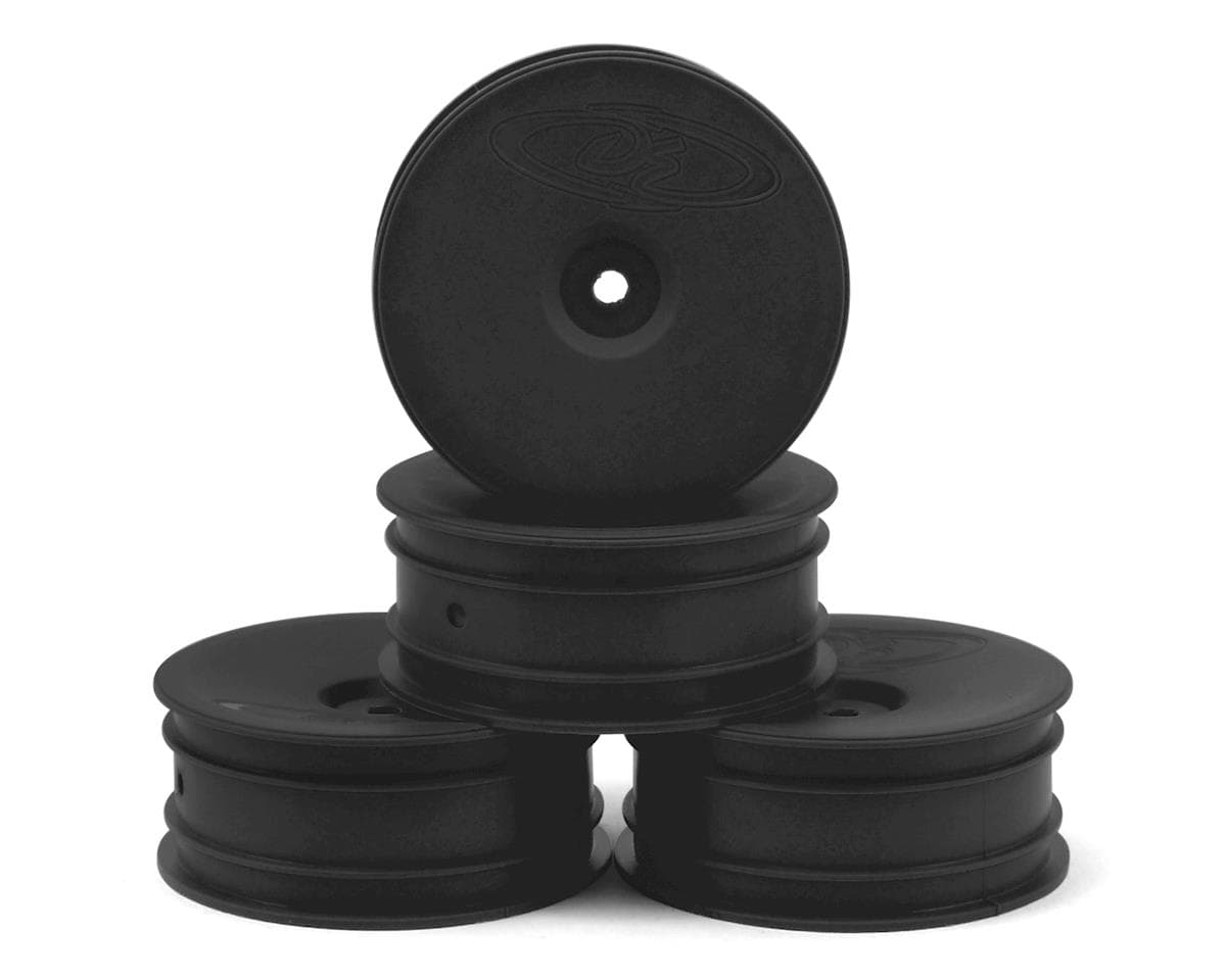 DE Racing "Speedline" 2.2 1/10 Buggy Front Wheels (4) (B6/RB6) (Black) w/12mm Hex