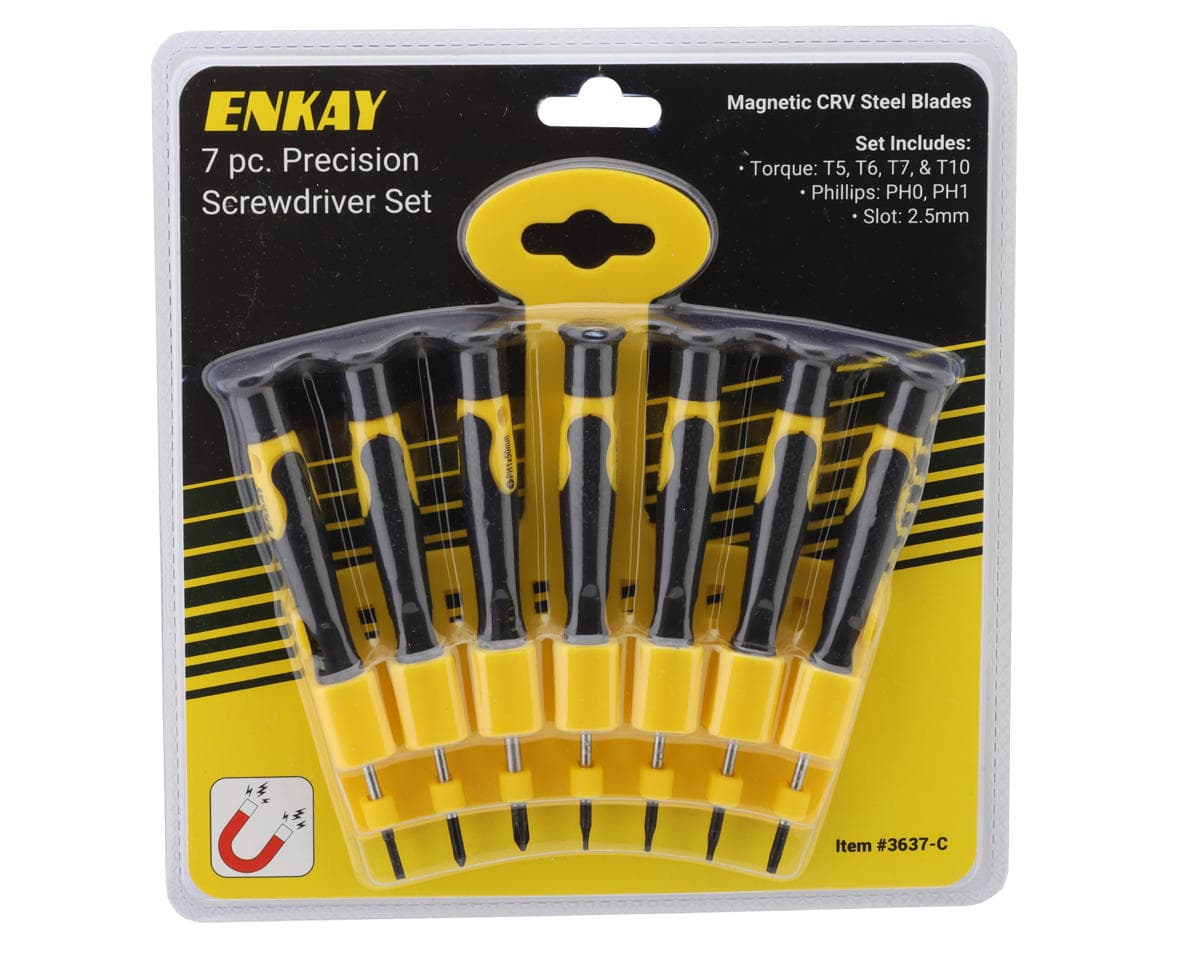 Enkay 7-Piece Precision Screwdriver Set (Metric) w/Torx, Slotted & Phillips