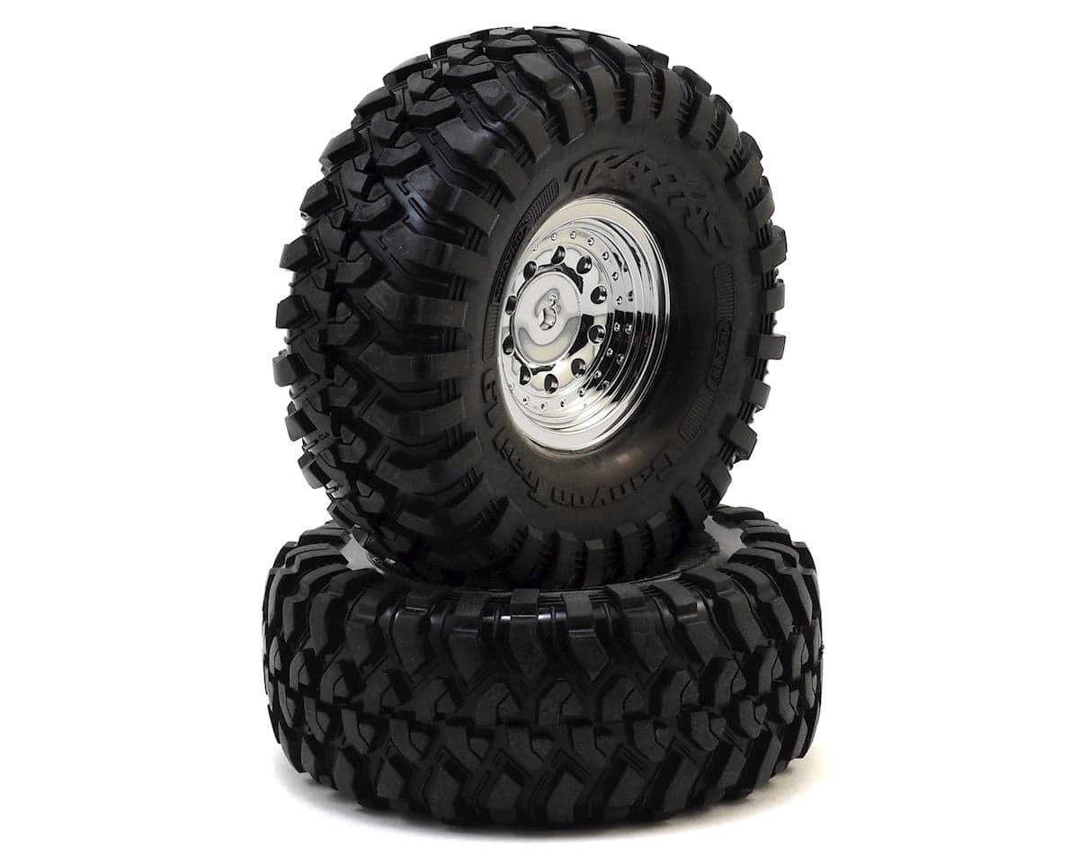 Traxxas TRX-4 Pre-Mounted Canyon Trail 1.9" Crawler Tires w/Chrome Wheels (2)