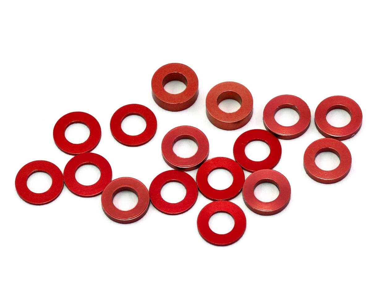 175RC B6/B74/YZ2 Aluminum Hub Spacer Set (Red)