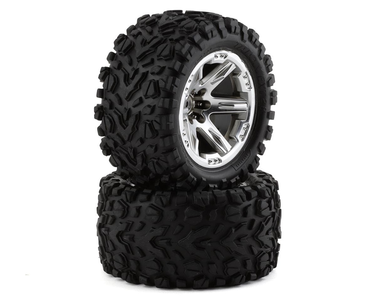 Traxxas Talon EXT 2.8" Pre-Mounted Tires w/RXT Wheels (2) (Chrome)