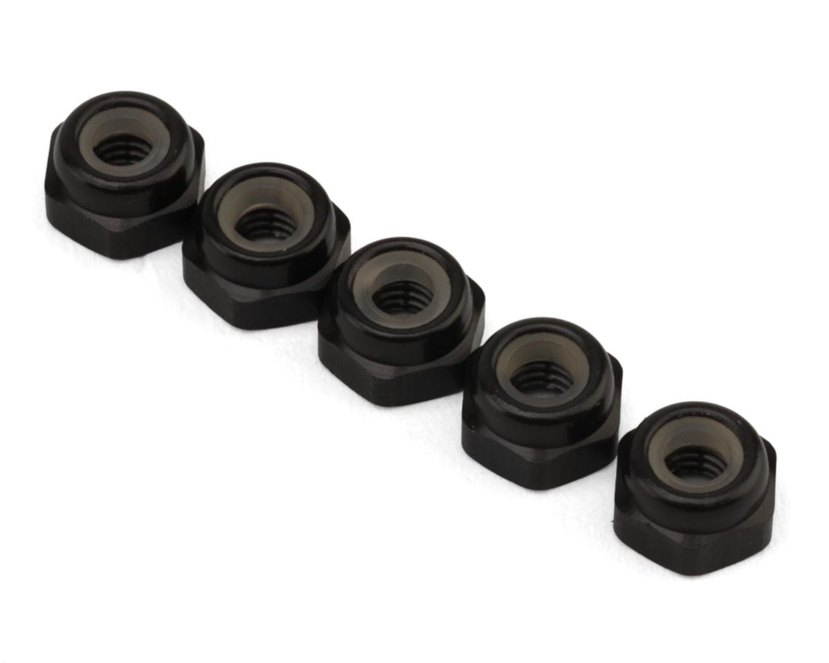 Kyosho 2.6x3mm Aluminum Nylon Lock Nuts (Gunmetal) (5)