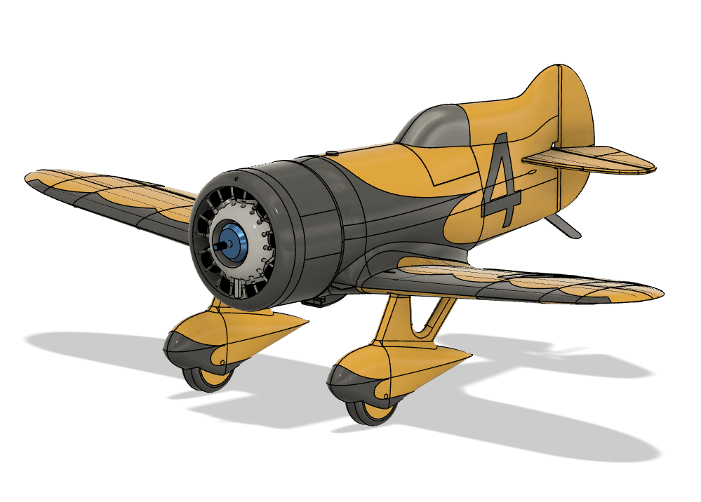 3D Printed - Gee Bee Model Z 1931 Racer 600mm 1:12 scale